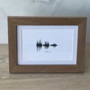 NEW I Love You Soundwave Framed Wall Art 5x7in Black White Minimalist Rustic